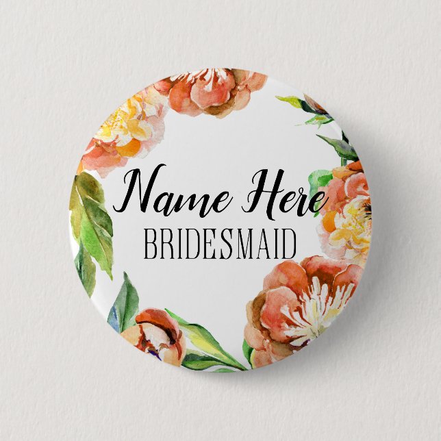 Custom Bridesmaid Button (Front)