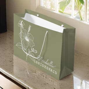 Custom Bridesmaid Gift Bag, Bachelorette Gift Large Gift Bag