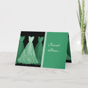 Custom Bridesmaid Invitation - GREEN Gowns