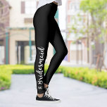 Custom Bridesmaid Leggings Monogram | Custom Color<br><div class="desc">Trendy, cool leggings for your bridesmaids. The word Bridesmaid, runs along the right leg with a monogram below (delete if you'd like). Choose your legging color by clicking on "customize it" and then the small eye dropper - great for matching wedding colors. Really fun for a bachelorette party, or bridesmaids...</div>