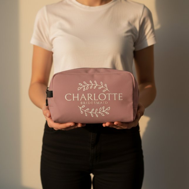 Custom Bridesmaid Party Favor Bag for Bride Squad (Personalized Bridesmaid Toiletry Bag, Custom Name Bridal Makeup Bag, Bridesmaid Gift Travel Pouch,)