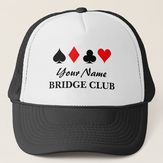 Custom bridge club trucker hat gift for members (Front)