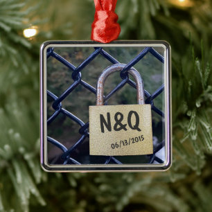 Custom Bridge Lock of Love Metal Ornament