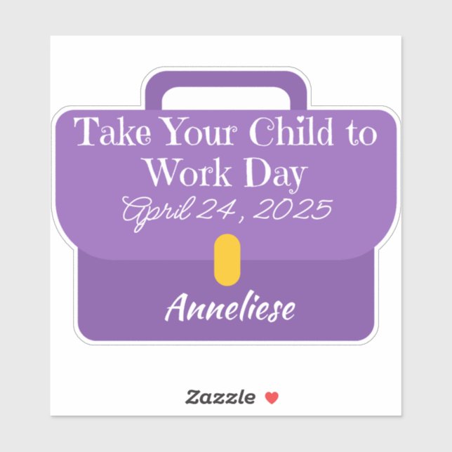 Custom Briefcase Bring Your Child to Work 2025 Sticker (Sheet)