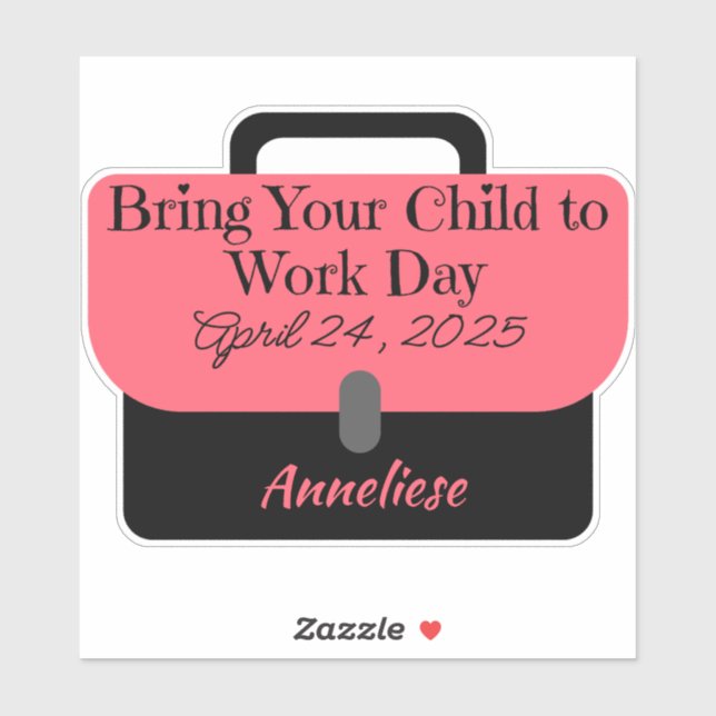 Custom Briefcase Bring Your Child to Work 2025 Sticker (Sheet)