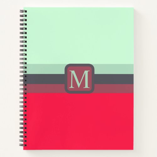 Custom Bright Blue Green Pink Red Color Block Notebook