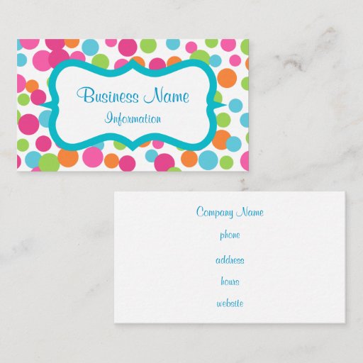 Customizable Bouncing Fun Dots Business Card