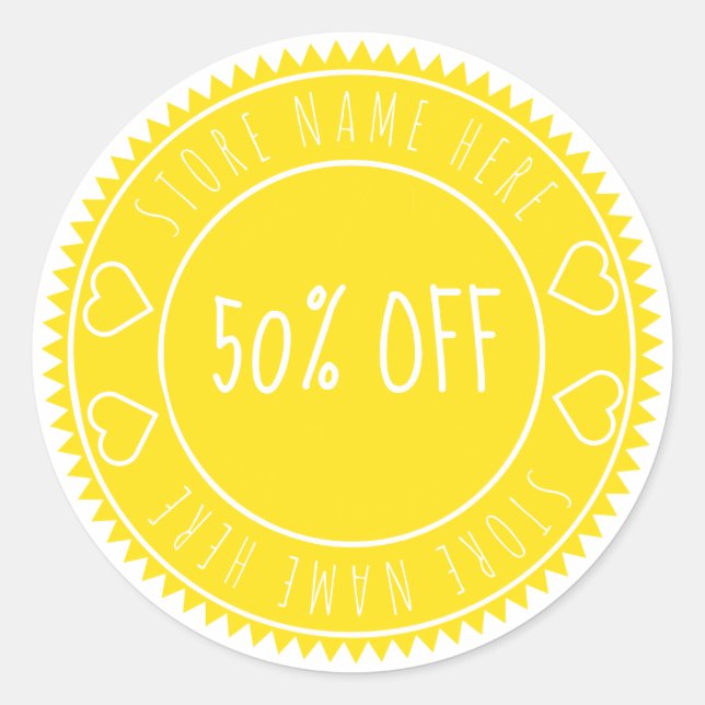 Custom Bright Discount Price Retail Label (Front)