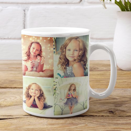 Custom Bright Filter 10 Photo Collage Family Kids Coffee Mug