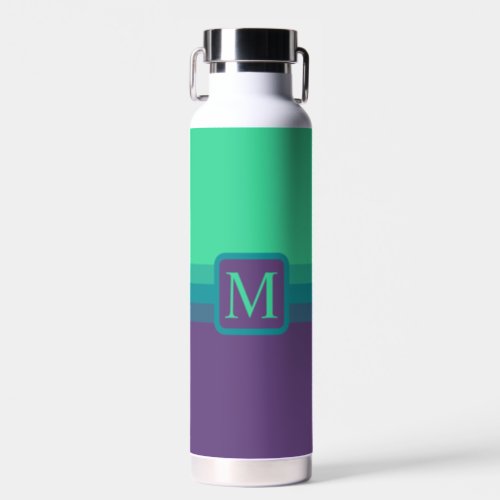 Custom Bright Green Purple Color Block Water Bottle