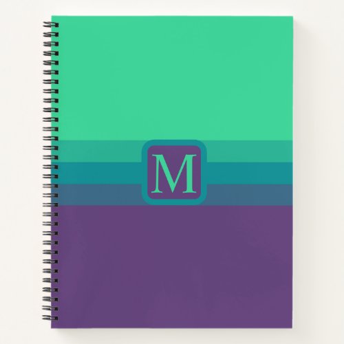 Custom Bright Green Violet Purple Color Block Notebook