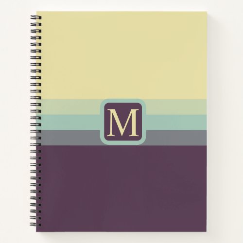 Custom Bright Grey Beige Blue Purple Color Block Notebook
