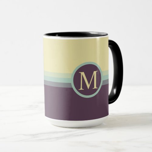 Custom Bright Grey Blue Purple Color Block Mug