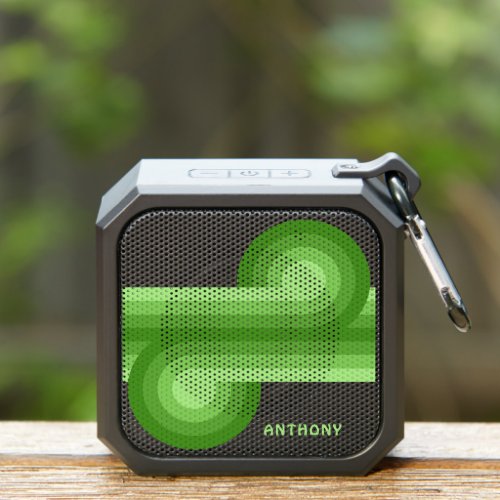 Custom Bright Light Lime Green Retro Art Pattern Bluetooth Speaker
