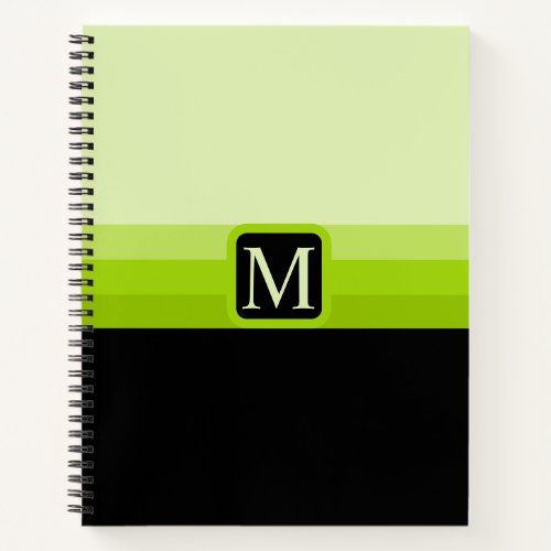 Custom Bright Neon Green Black Color Block Notebook