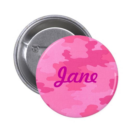 Custom Bright Pink Camouflage Button | Zazzle