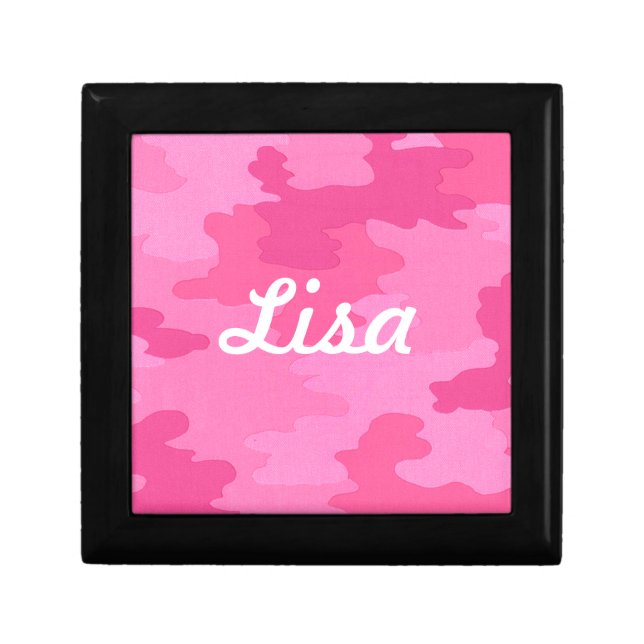 Custom Bright Pink Camouflage Gift Box (Front)