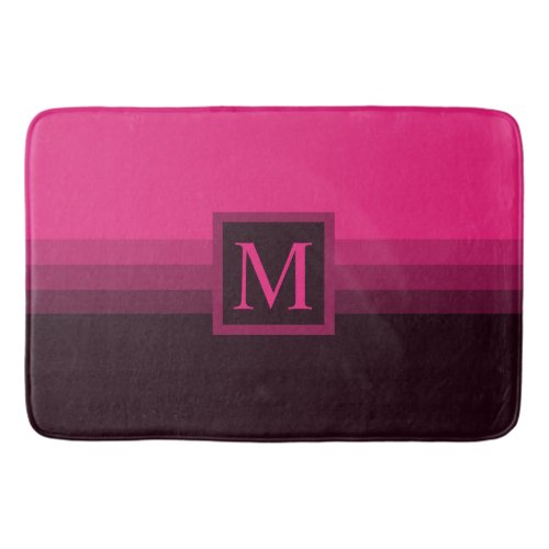 Custom Bright Pink Purple Brown Color Block Bath Mat