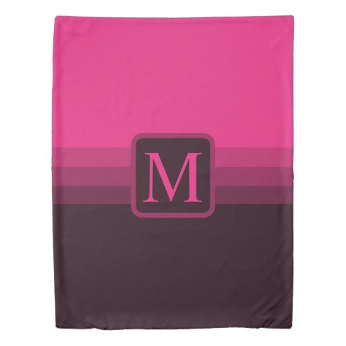 Custom Bright Pink Purple Brown Color Block Duvet Cover