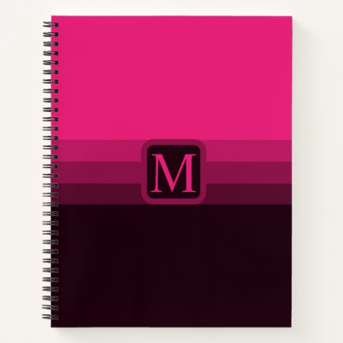 Custom Bright Pink Purple Brown Color Block Notebook