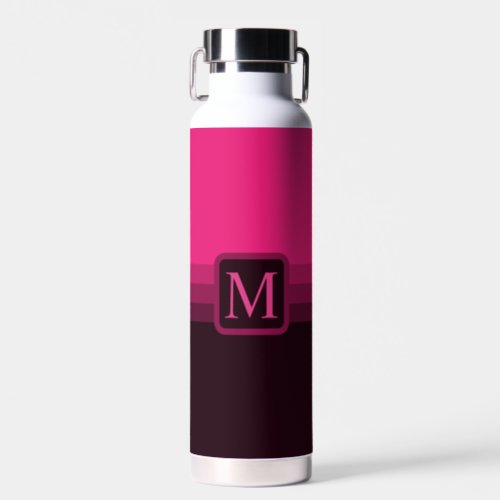 Custom Bright Pink Purple Brown Color Block Water Bottle