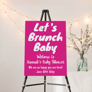 Custom Bright Pink Welcome to Baby Shower Brunch Foam Board