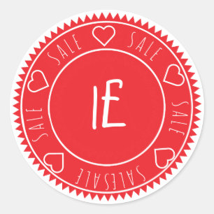 Custom Bright Red Sale Price Classic Classic Round Classic Round Sticker