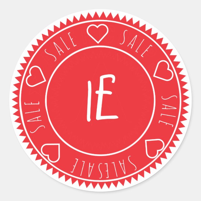 Custom Bright Red Sale Price Classic Classic Round Sticker (Front)