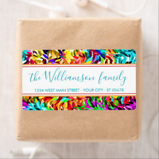 Custom Bright Summer Colors Paint Splatter Pattern Label