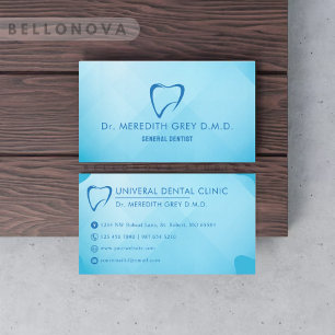 Custom Bright Turquoise Blue Teal Dentist Doctors  Business Card