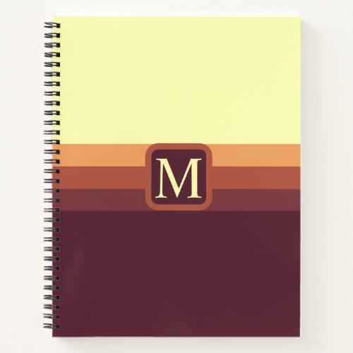 Custom Bright Yellow Chocolate Brown Color Block Notebook