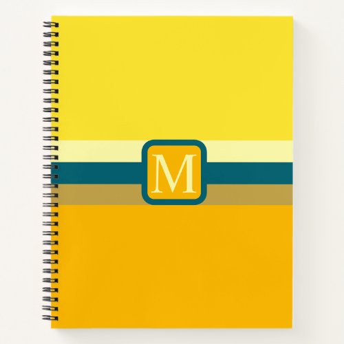Custom Bright Yellow Dark Orange Color Block Notebook
