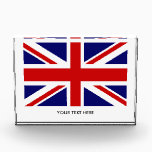 Custom British Union Jack flag acrylic award block<br><div class="desc">British Union Jack flag custom acrylic award block. UK flag trophy prize for winners. Make your own awards and rewards for 1st 2nd and 3rd place. Add your own personalized name, monogram, title, category, logo, quote or photo image. Upload your own flag or picture to this template. Personalized trophies for...</div>