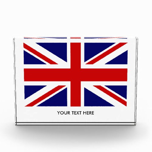 Custom British Union Jack flag acrylic award block