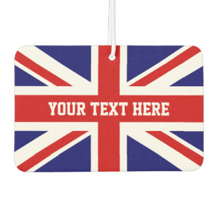 Custom British Union Jack flag car air freshener