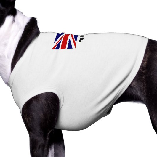 Custom British Union Jack flag pet dog clothing (Side)