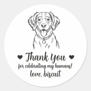 Custom Brittany Spaniel Dog Wedding Favor Stickers