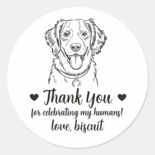 Custom Brittany Spaniel Dog Wedding Favor Stickers