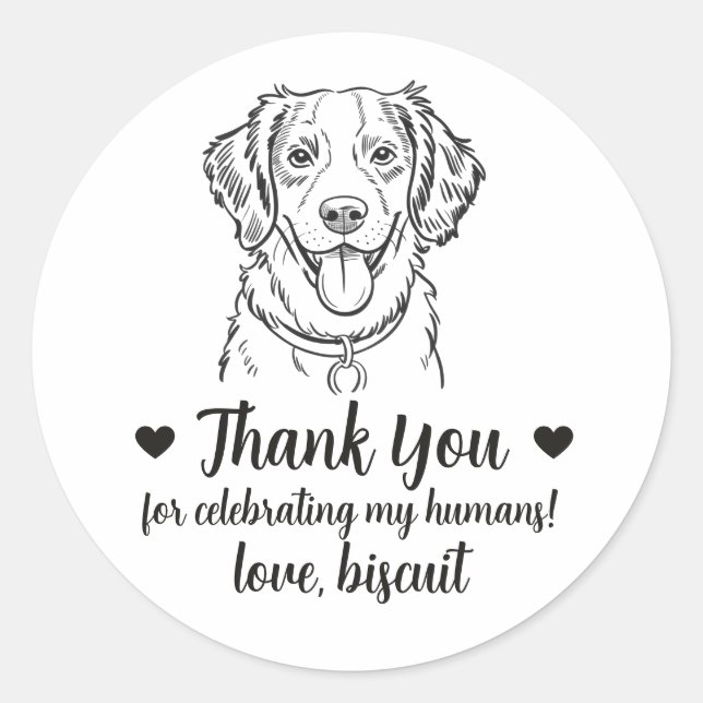 Custom Brittany Spaniel Dog Wedding Favor Stickers (Front)