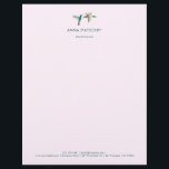 Custom Broad-billed Hummingbird  Letterhead<br><div class="desc">Pretty custom letterhead featuring a broad-billed hummingbird on a light pink background. The font style,  font size and font color can be changed by clicking on "customize further".</div>