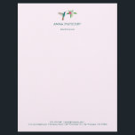 Custom Broad-billed Hummingbird  Letterhead<br><div class="desc">Pretty custom letterhead featuring a broad-billed hummingbird on a light pink background. The font style,  font size and font color can be changed by clicking on "customize further".</div>