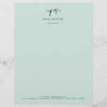 Custom Broad-billed Hummingbird  Letterhead<br><div class="desc">Pretty custom letterhead featuring a broad-billed hummingbird on a light turquoise background. The font style,  font size and font color can be changed by clicking on "customize further".</div>