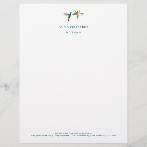 Custom Broad_billed Hummingbird  Letterhead