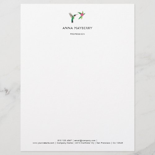 Custom Broad_tailed Hummingbird  Letterhead