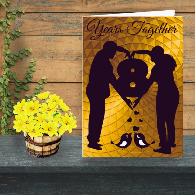 Custom Bronze 8th Wedding Anniversary Card Couple (Creator Uploaded)