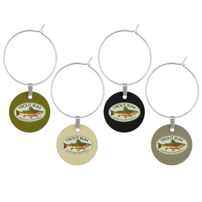 Custom Brook Trout Fishing Wine Charm Zazzle