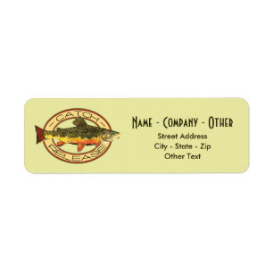 Custom Brook Trout Fly Fishing Catch & Release Label