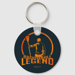 Custom Broomball Legend Cute Sports Keychain