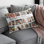 Custom Brother 18 Photo Collage Lumbar Pillow<br><div class="desc">Discover our photo-centric scatter cushion, an ideal gift for your favorite brother. Perfect for birthdays or christmas, these pillows allows you to feature 18 photos as a sentimental keepsake. Emblazoned with a cheerful 'we love you' text, you have the flexibility to change or delete the message to suit any occasion....</div>