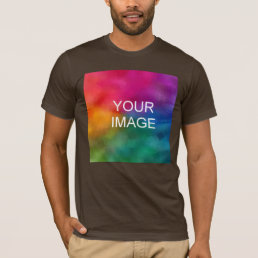 Custom Brown Color Template Add Image Logo T-Shirt